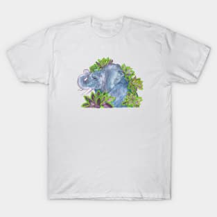 Elephant with Succulents T-Shirt